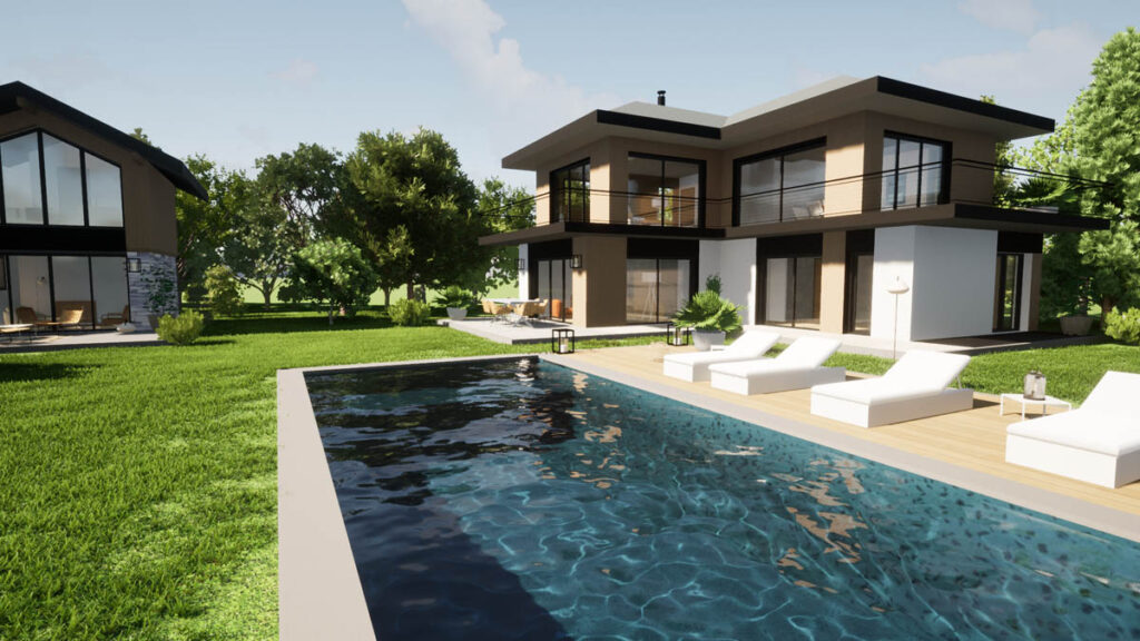 construction neuve villa et mazot à Saint Jorioz, par Amaral Habitat